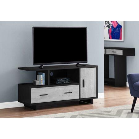 MAGNETICISMMAGNETISMO 23.75 in. Black & Grey Particle Board, Laminate & MDF TV Stand with Storage MA3698996